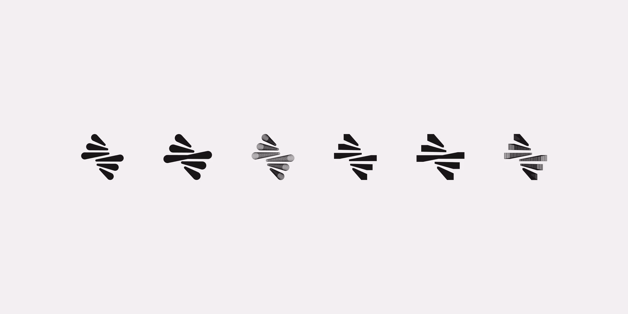 Six iterations on the Blend mark while in progress
