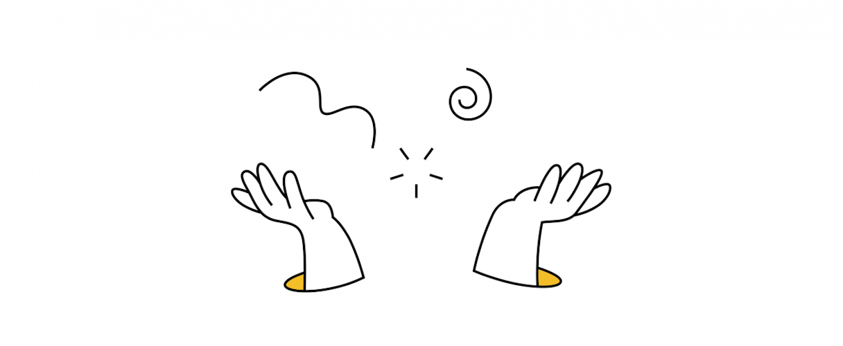Two hands shrugging
